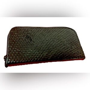 Woven Black Zip Wallet